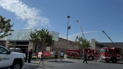 Workers rescued from roof of burning building under construction in La Mesa