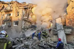 Two children among dead in Russian drone attack on Kyiv, dozens injured